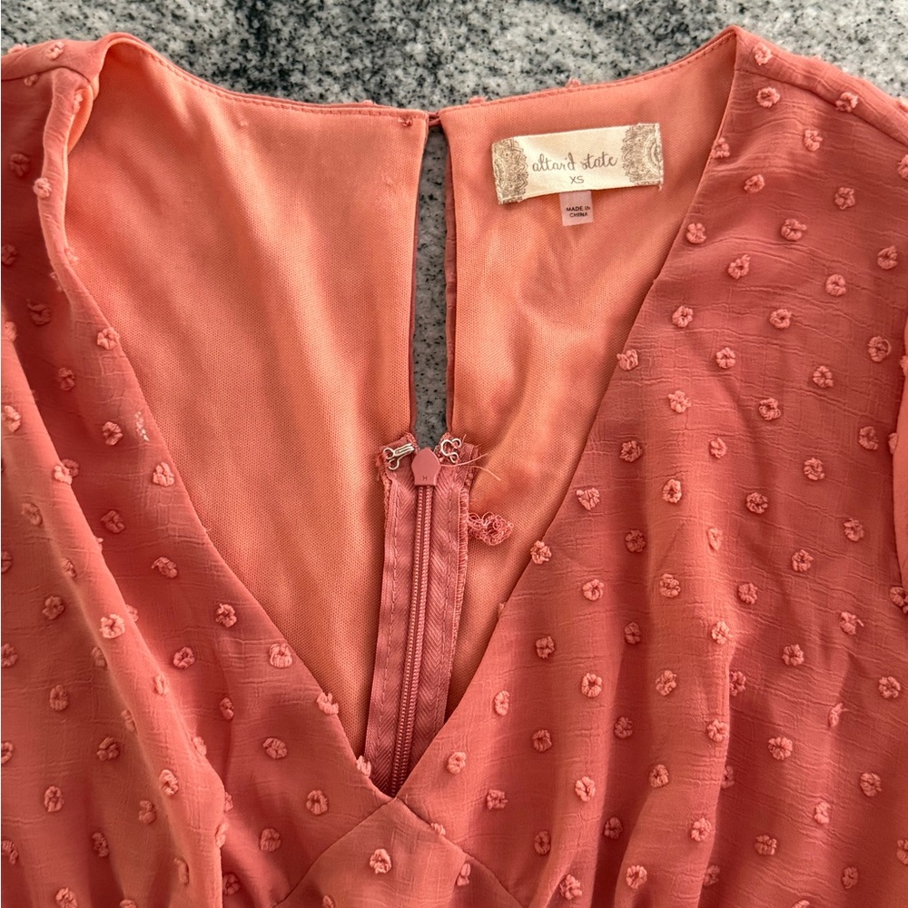 Coral Textured Dress with Keyhole Back from Alter’D State.